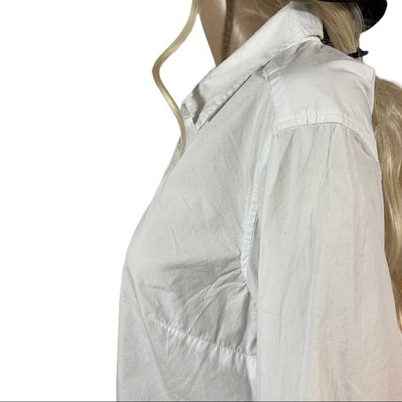 Columbia white button up three-quarter sleeve - Picture 5 of 11